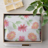 Coral Pink Peach Waterverf Daisy Pattern Tissuepapier (Geschenk)