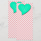 Coral Pink Polka Dots-Monogram van Shirley Taylor (Voorkant / Achterkant)