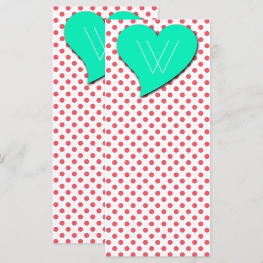 Coral Pink Polka Dots-Monogram van Shirley Taylor (Voorkant / Achterkant)