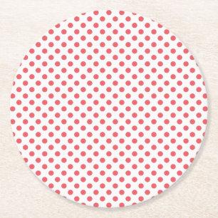 Coral Pink Polka Dots van Shirley Taylor Ronde Kartonnen Onderzetter