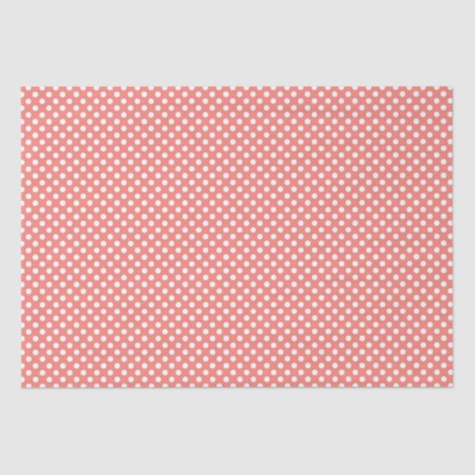 Coral Pink Polka gebotteld patroon Tissuepapier (Voorkant)