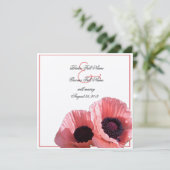 Coral Pink Poppies Kaart (Staand voorkant)