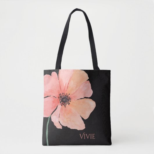Coral Pink Poppy Custom Canvas tas (Voorkant)