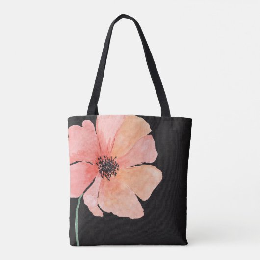 Coral Pink Poppy Custom Canvas tas (Achterkant)