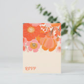 Coral Pink Poppy Flower RSVP Briefkaart (Staand voorkant)