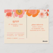 Coral Pink Poppy Flower RSVP Briefkaart (Achterkant)