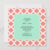Coral Pink Quatrefoil en Mint Green Vrijgezellenfe Kaart (Voorkant)