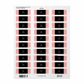 Coral Pink Quatrefoil Patroon Etiket (Full Sheet)