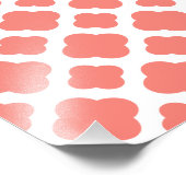 Coral Pink Quatrefoil Patroon Foto Afdruk (Hoek)