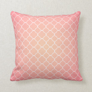 Coral Pink Quatrefoil Patroon Kussen