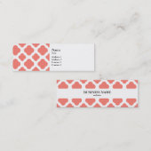 Coral Pink Quatrefoil Patroon Mini Visitekaartje (Voorkant / Achterkant)