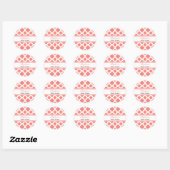 Coral Pink Quatrefoil Pattern Vrijgezellenfeest Ronde Sticker (Vel)