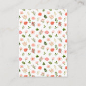 Coral Pink Red Roses Baby Display Shower Informatiekaartje (Achterkant)