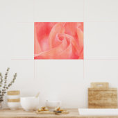  Coral Pink Rose Floral Art Fotografie Poster (Keuken)