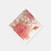 Coral Pink Rose Napkins Servetten (Hoek)