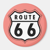 Coral Pink Route 66 teken Magneet (Voorkant)