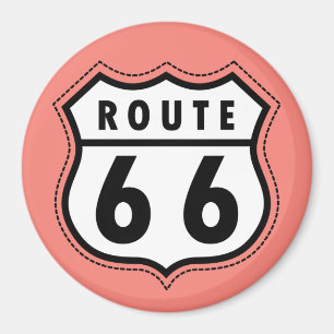 Coral Pink Route 66-teken Magneet