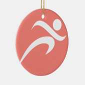 Coral Pink Running Keramisch Ornament (Rechts)