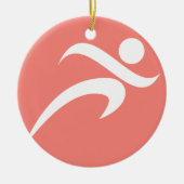 Coral Pink Running Keramisch Ornament (Voorkant)
