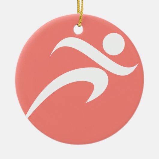Coral Pink Running Keramisch Ornament (Voorkant)