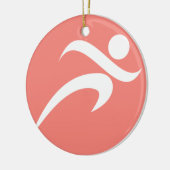 Coral Pink Running Keramisch Ornament (Links)
