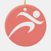 Coral Pink Running Keramisch Ornament (Achterkant)