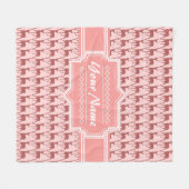 Coral Pink Salmon Deer Pattern | Gepersonaliseerd Fleece Deken (Voorkant (Horizontaal))
