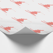 Coral Pink Ski Cadeaupapier (Hoek)