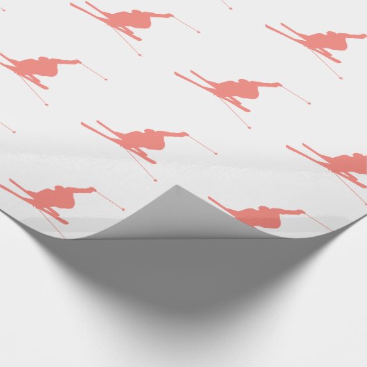 Coral Pink Ski Cadeaupapier (Hoek)
