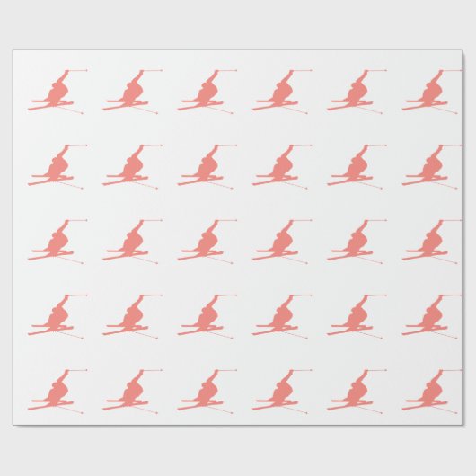 Coral Pink Ski Cadeaupapier (Vlak)