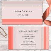 Coral Pink Sparkle Event Planner Visitekaartje