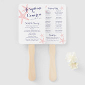 Coral Pink Starfish Beach Weddenprogramma Handwaaier (Voorkant en achterkant)