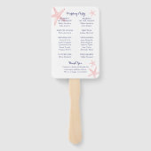 Coral Pink Starfish Beach Weddenprogramma Handwaaier (Achterkant)