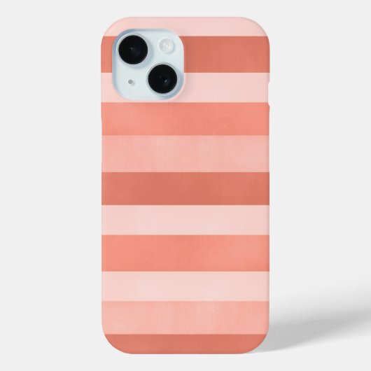 Coral Pink Textured Stripes Patroon Preppy Case-Mate iPhone Case (Achterkant)