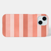 Coral Pink Textured Stripes Patroon Preppy Case-Mate iPhone Case (Achterkant (horizontaal))