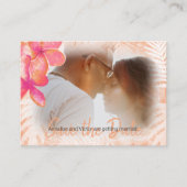 Coral Pink Tropical Plumeria Save-the-Date-Kaart Advieskaart (Voorkant)