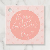 Coral Pink Valentijnsdag Gift Label (Voorkant)