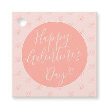 Coral Pink Valentijnsdag Gift Label