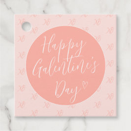 Coral Pink Valentijnsdag Gift Label