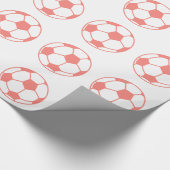 Coral Pink Voetbal Cadeaupapier (Hoek)