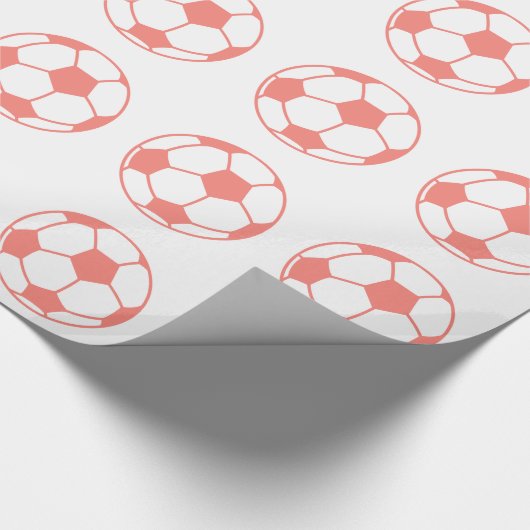 Coral Pink Voetbal Cadeaupapier (Hoek)