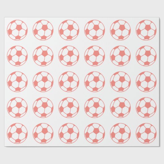 Coral Pink Voetbal Cadeaupapier (Vlak)