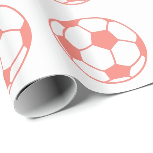 Coral Pink Voetbal Cadeaupapier (Rol Hoek)