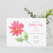 Coral Pink Waterverf Daisy Kaart (Staand voorkant)