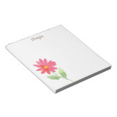 Coral Pink Waterverf Daisy Notitieblok (Schuin)