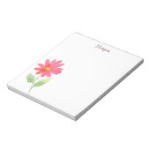 Coral Pink Waterverf Daisy Notitieblok (Linkerzijde)