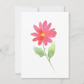 Coral Pink Waterverf Daisy Notitiekaartje (Voorkant)
