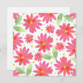 Coral Pink Waterverf Daisy Pattern 2 (Voorkant / Achterkant)