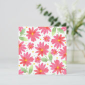 Coral Pink Waterverf Daisy Pattern 2 (Staand voorkant)
