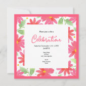 Coral Pink Waterverf Daisy Pattern 2 Kaart (Voorkant)